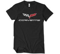 Chevrolet Officially Licensed Corvette C6 Logo Mens T-Shirt (Black), Large
