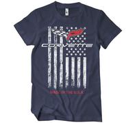 Chevrolet Officially Licensed Corvette - Made in The USA Mens T-Shirt (Navy), Medium