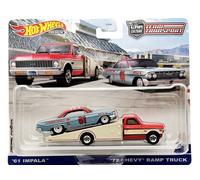 CHEVROLET Ramp Truck & Impala 1961 - red / blue - HOT WHEELS 1:64