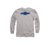 Chevrolet Simple Vintage Bowtie Long Sleeve T-Shirt, Athletic Heather in Grey | Size: XL Chevrolet Grey XL