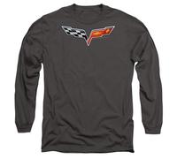 Chevrolet The Vette Medallion Unisex Long Sleeve T Shirt, Charcoal, Medium