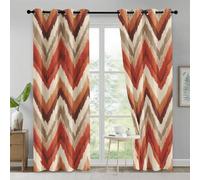 Chevron Blackout Curtains for Living Room, Zig Zag Herringbone Curtains Bedroom Home Decor, Thermal Eyelet Window Drapes, 2 Panels 90 Drop, 66x90 (W x L) L-C&9