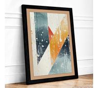 Chevron Forward Geometric Framed Wall Art Print A3 (42×29.7cm) Black, Wall Decor for Living Room, Bedroom, Office & Home, Ready to Hang, Art Gift