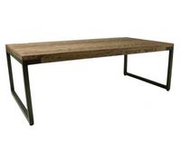 Chevron Mango Wood Coffee Table - Brushed Gunmetal Base
