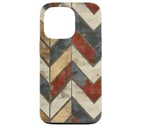 Chevron Pattern Graphic Design, Rustic Geometric Case for iPhone 13 Pro