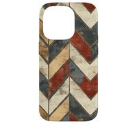 Chevron Pattern Graphic Design, Rustic Geometric Case for iPhone 14 Pro