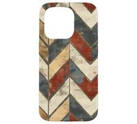 Chevron Pattern Graphic Design, Rustic Geometric Case for iPhone 15 Pro