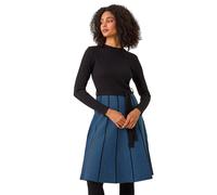 Chevron Print Belted Jumper Dress Roman Blue 20