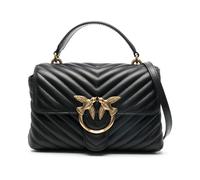 Chevron Quilted Black Leather Shoulder Bag - female - PINKO - Handbags - Black - ONE SIZE - Bags ONE SIZE