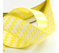 Chevron Ribbon 15mm x 10 Metres - Lemon
