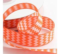 Chevron Ribbon 15mm x 10 Metres - Orange