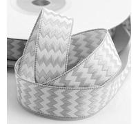 Chevron Ribbon 15mm x 10 Metres - Silver
