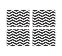 Chevron Set Of Four Placemats - Black, White