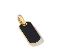 Chevron Tag In 18ct Yellow Gold With Black Onyx, 21mm
