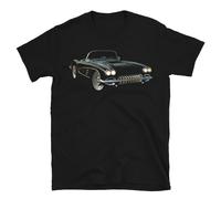 Chevy Corvette C1 Mens T Shirt - Vintage Roadster '58 US Classic Sports Car Tee, Black, L
