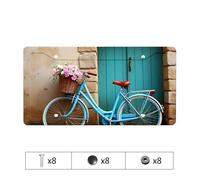 Chevy License Plate Frame Vintage Bicycle With Flowers In Front Of Blue Door License Plate Car Plate Cover White License Plate Frame