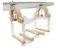 Chew Acrylic Resting Perch with Wooden Base for Lovebirds Cage Enrichment Acrylic Bird Swing Bridge for Small Birds