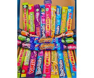 Chew Bars Sweets Gift Box, 26 Chewy Bars Bundle With Vimto, Wham, Refreshers, Tango & Drumsticks | Sour, Fruity, Fizzy Chews Letterbox Friendly Sweet Selection from Strawberry Ledge