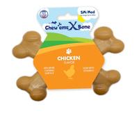 Chew’EMS X Bone Dog Chew Toy for Aggressive Chewers - Long-Lasting Chicken Flavor Nylon Bone - Durable, Rawhide-Free Dental Toy - Small Size - Made in USA