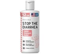 Chew + Heal Labs Anti Diarrhea for Dogs - 12 oz. of Stop The Diarrhea Liquid Supplement with Kaolin for Upset Stomach Relief
