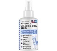 Chew + Heal Labs Medicated Dog Paw Spray - 120ml Advanced Chlorhexidine Hot Spot Treatment Spray with 1% Ketoconazole 2% Chlorhexidine for Dogs - Antiseptic Formula for Itchy Paws - All Breeds