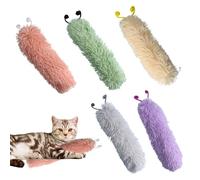Chew Interactive Toy for Cat - 5X Cat Chewing Doll With Caterpillar-shaped,Interactive Chewing Toys for Small Medium Large Kitten