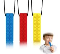 Chew Necklace, 3 PCS Sensory Chew Necklace Perfectly Textured Silicone Chewy Toys Chew Pendant Training for Boys & Girls Autistic Children