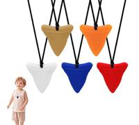 Chew Necklace, 5 PCS Chew Toys for Autistic Children, Chewy Toys for Autism, Sensory Chew Necklace, Chew Necklaces for Sensory Kids for Kids, ADHD (White, Blue, red, Orange, Brown)