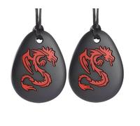 Chew Necklace, Chewelry Sensory Discreet Chewlery for Adults or Kids who Need to Bite Chew or Fidget Autism ADHD, Stim Chewy Aids Help Concentration (Red Dragon, 2 Pack)