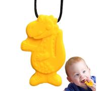 Chew Necklace: Food Silicone Dinosaur Sensory Toy, 6.2cm x 4cm Portable Design, 60G Lanyard + Anti-Lost Pendant, Soft Durable Polymer, For Ne