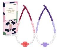 Chew Necklaces for Sensory Kids Adults, Flower Chewy Necklace Sensory Toys for Autism Nail Biting Anxiety, Fidget Necklace Oral Chew Toys, ADHD Tools for Boys Girls