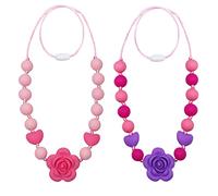 Chew Necklaces for Sensory Kids Girls Adults, Silicone Chewy Necklace Sensory Toys for Kids with Autism ADHD SPD, Oral Chew Toys for Toddlers Children Mouth Fidgets Tool - BPA Free