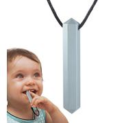 Chew Necklaces - Sensory Kids Safe Bite-Resistant Silicone Gem Teether | Creative Childrens Necklace Teething Toys | Boys Girls Pendants Sticks | Aid