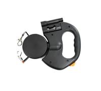 Chew-Proof Retractable Dog Leash for Medium/Large Dogs up to 50kg, with Tangle-Free 360° Swivel, One-Hand Brake & Lock, Built-in Poop Bag and Night Light(Black)