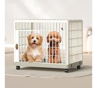 Chew-Resistant Dog Kennel, Spacious Indoor Dog House, Moveable Cage with Lockable Door and Wheels for Small/Medium/Large Dogs