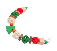 Chew Swing for Pets - Christmas Bird Exercise Toy Set, Molar Aid for Multiple Pets, Wooden Name, Luminous Hanging Design, Environmentally Friendly Material | Toy