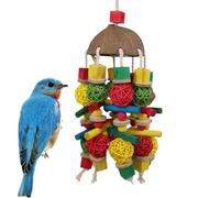 - Chew Toy - 22 Inch Improved Activity Hanging Multicoloured Wooden Gym, Textured Bite Resistant Collector | Durable Cage Enrichment for African Grey Monk Budgies