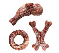 Chew Toy for Dogs - 7.09 Inch Nylon Chew Set | Urable Bite Bone - Beef Flavour, 390 g, 3-Piece Bone Shape Toy for Aggressive Chewers, Supports Teeth Cleaning When Playing
