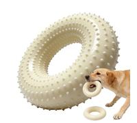 Chew Toy for Dogs - Squeaky Bite Resistant Ring, Durable Natural Rubber Teether, Interactive Sound Making Exercise Device | Calming Companion Accessory for Small Medium Breeds Balcony Yard