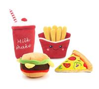 Chew Toy Hamburger - Pet Hamburger Chew Toys, Squeaky Dog Toy | Simulation French Fries Soft Plush Molar Toys with Sound, Stuffed Burger Dog Toy Cute for Cat