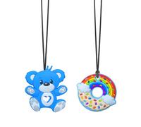 Chew Toys for Autistic Children, 2 Pack Food Grade Silicone Sensory Chew Necklaces Teether Teething Toys for Autistic Children Boys Girls with Teething, Biting Needs, Oral Motor Chewy Teether, ADHD
