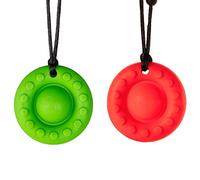 Chew Toys for Autistic Children, Seeway Pop Sensory Chew Necklaces for Kids with Chewing, ADHD, Autism, Biting Needs,Silicone chewlery Necklace for Boys and Girls