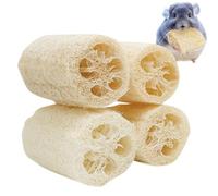 Chew Treats for Rabbits, 4 Pieces Natural Loofah Support Chew Treats, Enrichment Rabbits - For Small Pets Chinchillas and Indoor Play and E