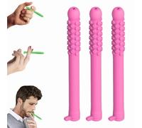 Chewable Breathers Stick with Essential Oil,Chewable Essential Oil Breath Stick for Aromatherapy on The Go,Chewable Puffer for Focus & Clear Respiratory Function,Aid to Stop Smoking (Pink-3pcs)