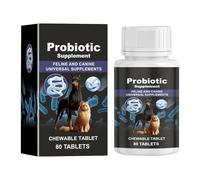 Chewable Probiotic Tablets - Digestive Support, Cat Gut Health Supplement | 80 Tablets, Promotes Healthy Digestion, Improves Gut Balance, Supports Immune System in Cats and Dogs, Ideal for Daily Use