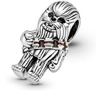 Chewbacca Charm 925 Silver Compatible with Pandora Charms, silver chain Bracelet, Trollbeads, Chamilia and Biagi.…