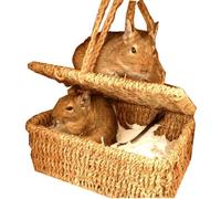 Chewbasket Small Pet Bed/Nesting Box for Degus, Hamsters, Gerbils, Mice and Rats - Natural Seagrass with Metal Frame - Safe to Chew