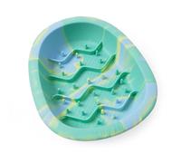 CHEWFFON Slow Feeder Lick Mat, Silicone Dog Feeding Bowls with Suction Cups, Healthy Licky Mat for Dog and Cat, Anti-Gulp, Anti-Overeating, Non-Slip Design, Dishwasher Microwave Safe, Green