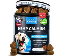 CHEWIA Hemp Calming Chews for Dogs Anxiety - 180 Duck Flavor Treats for Dog Calming with Valerian Root, Chamomile Extract & L-Theanine - Dog Chews for Vet Visits, Travel, Thunderstorms, Nail Trimming
