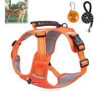 Chewie Cozy Harness, Adjustable Chewie No Pull Dog Harness with Leash Set, Reflective Comfortable Pet Chest for Small Medium Large Dogs (Orange, XL)